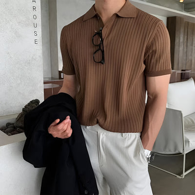 Herren Strick-Poloshirt
